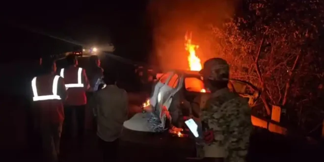 भीषण सड़क हादसे में चार युवकों की जिंदा जलकर दर्दनाक मौत